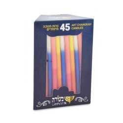 Slender Handmade Dripless Chanukah Candles Mixed Co... | Oil & Candles