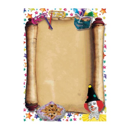 Stationery for Purim Scroll with Colorful P... | Purim Music and Gifts