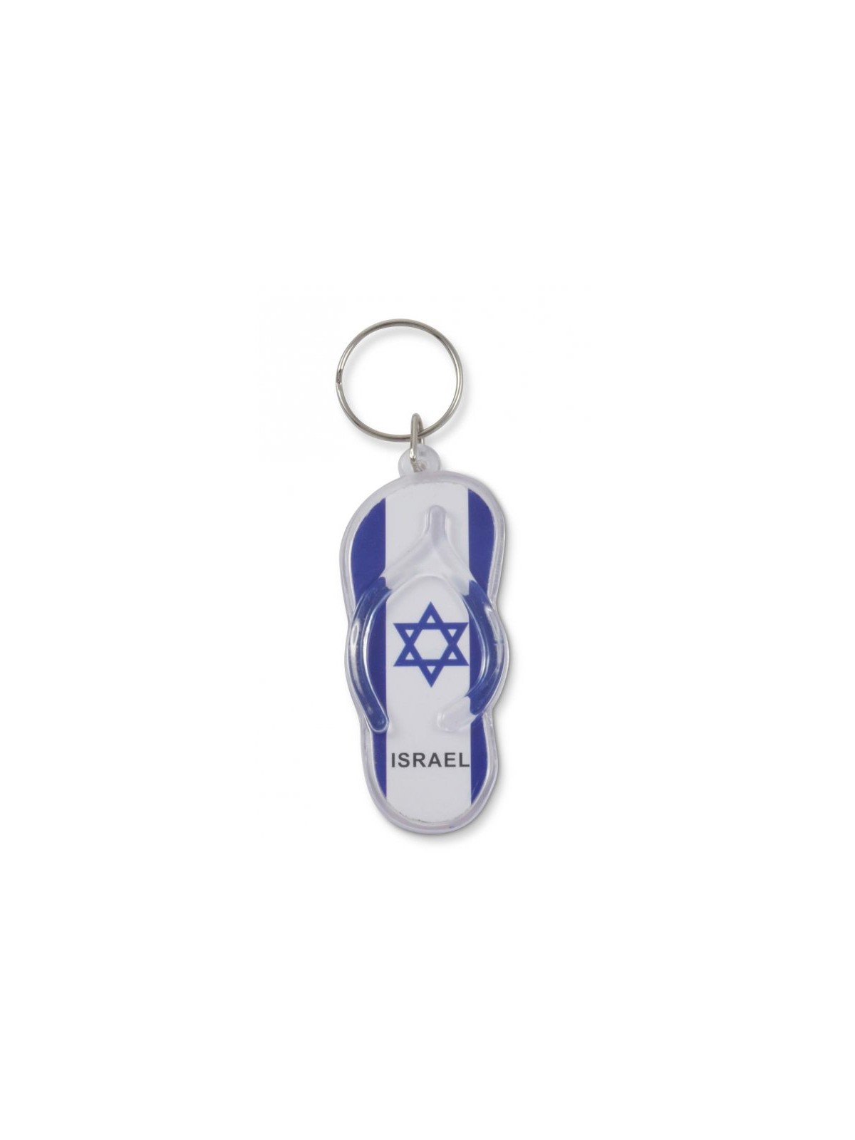 Key Ring with Blue and White Flag of Israel Fli... | Judaica Keychains