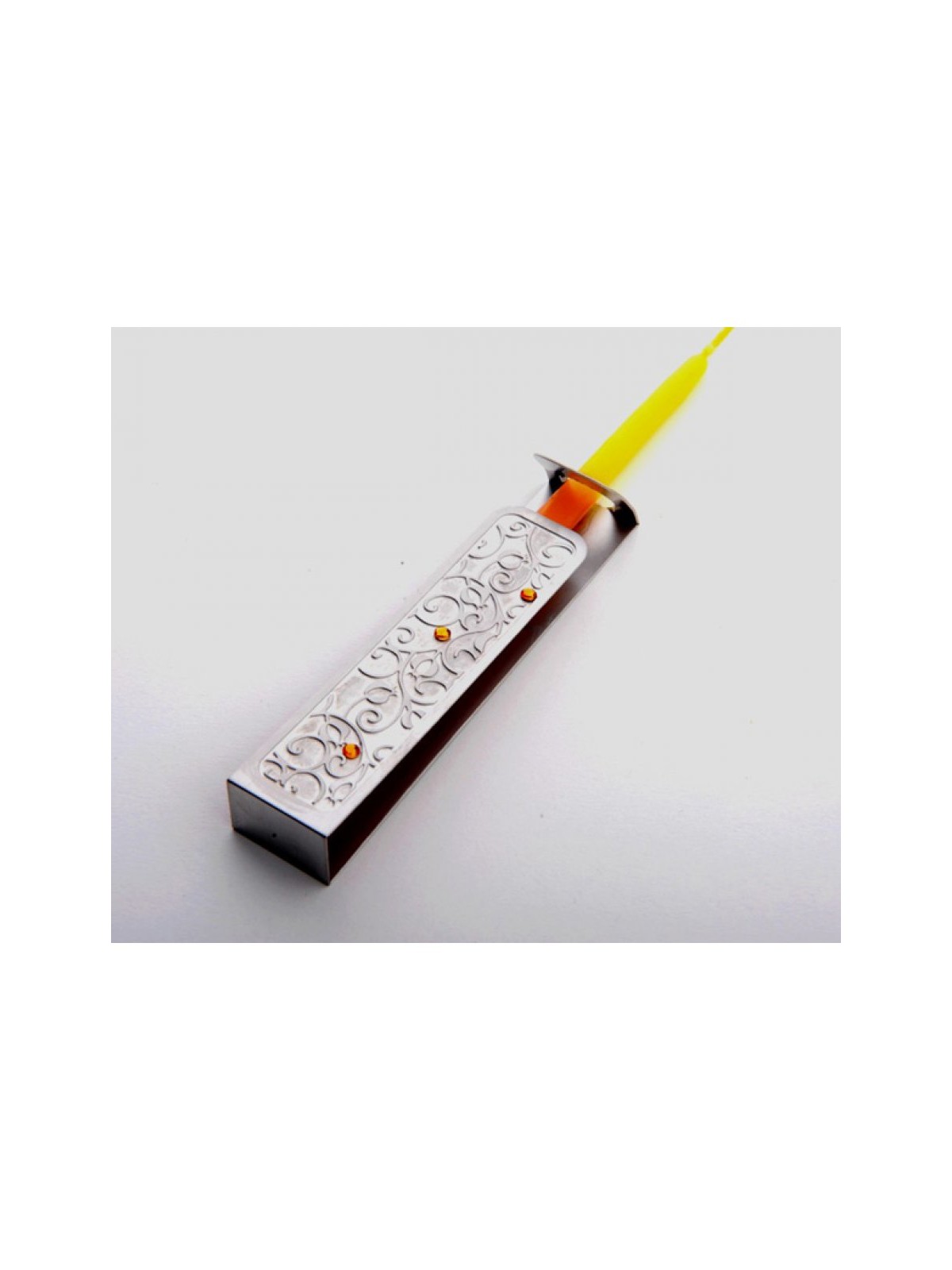 Dorit Judaica Baguette Menorah Briquet Acier inoxydable... | Huile et bougies