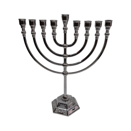 Classic Silver Color Chanukah Menorah | Hanukkah Menorah