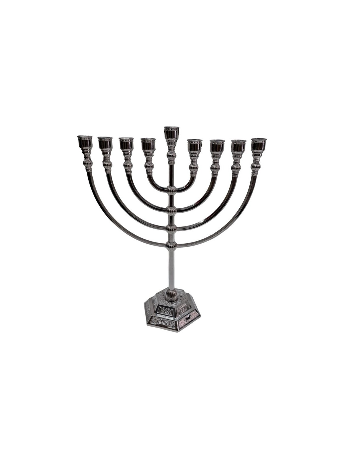 Classic Silver Color Chanukah Menorah | Hanukkah Menorah