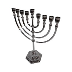 Classic Silver Color Chanukah Menorah | Hanukkah Menorah