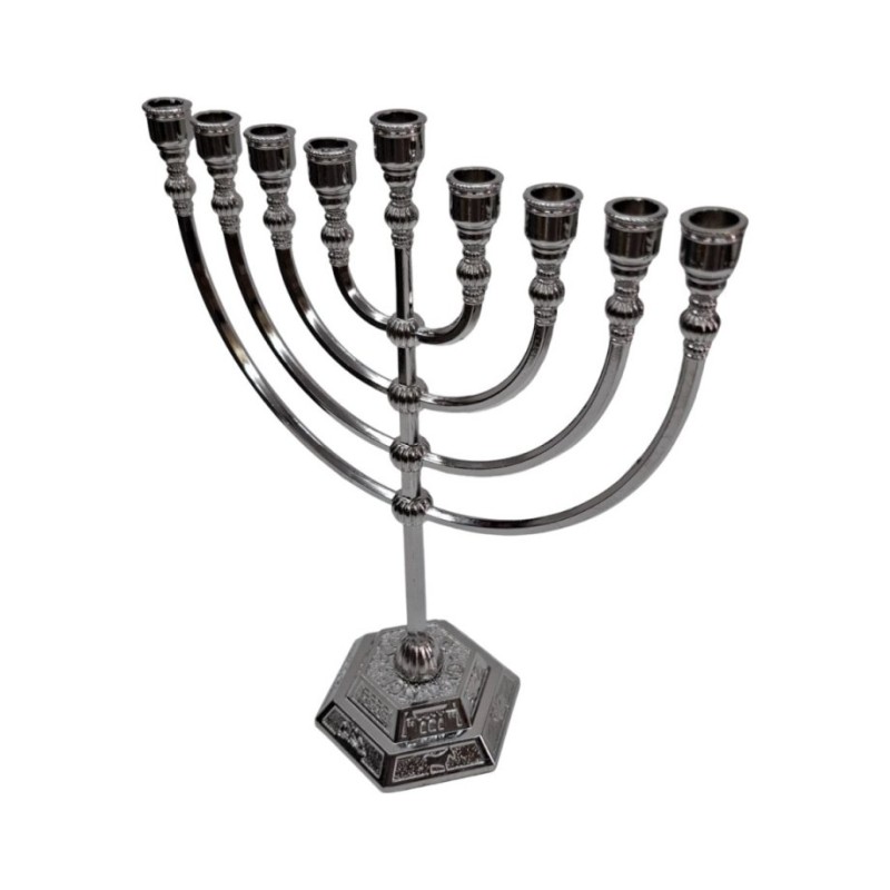 Classic Silver Color Chanukah Menorah | Hanukkah Menorah