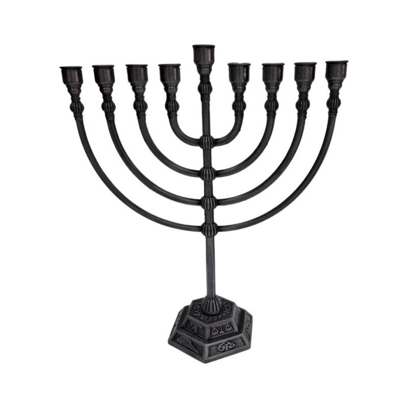 Classic Pewter Color Chanukah Menorah | Hanukkah Menorah