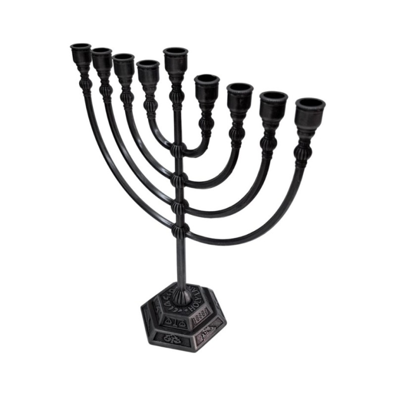 Classic Pewter Color Chanukah Menorah | Hanukkah Menorah