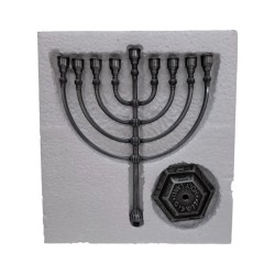 Classic Pewter Color Chanukah Menorah | Hanukkah Menorah