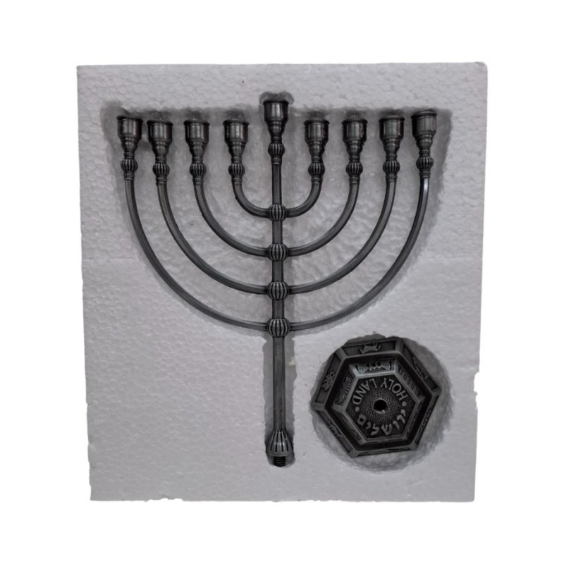 Classic Pewter Color Chanukah Menorah | Hanukkah Menorah