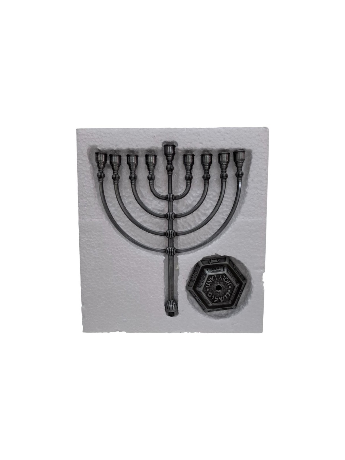 Classic Pewter Color Chanukah Menorah | Hanukkah Menorah