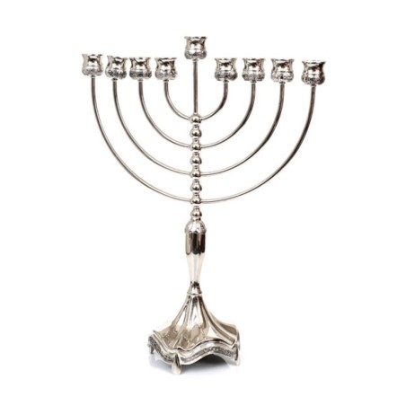 Silver Plated Chanukah Menorah Smooth Design %96... | Hanukkah Menorah