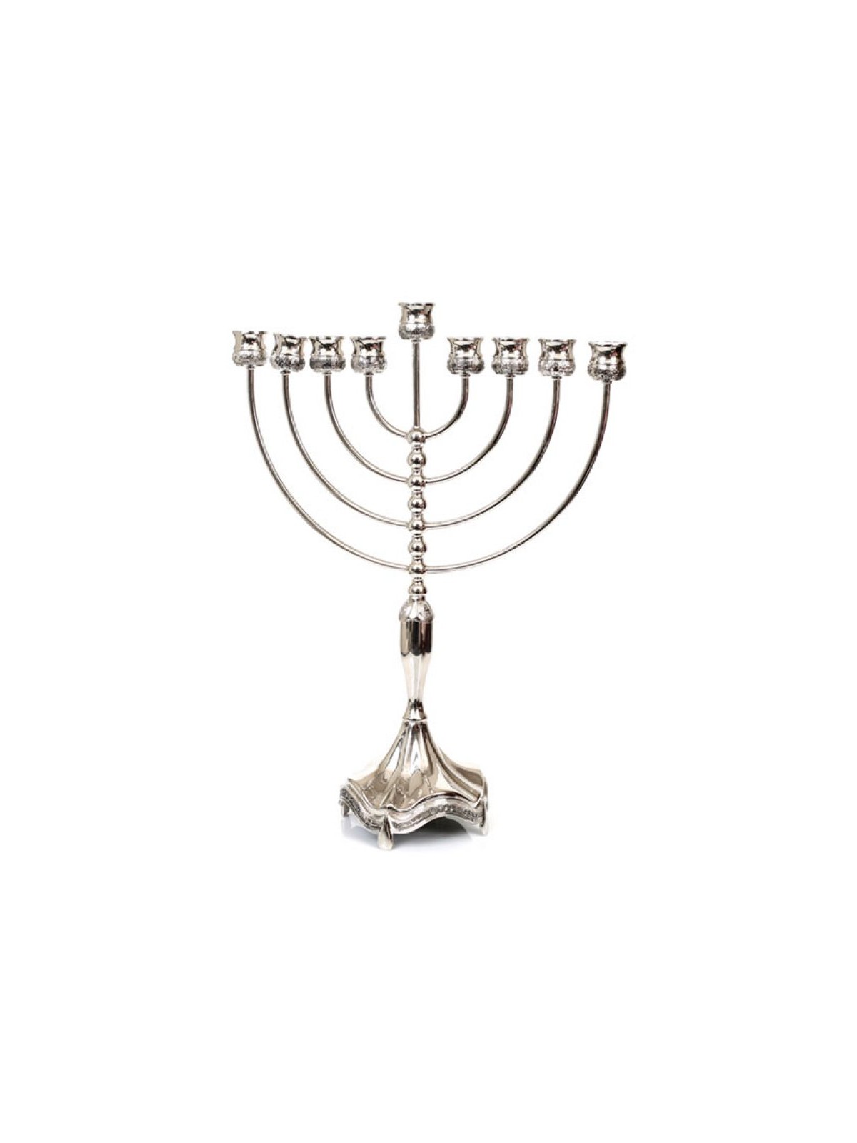 Silver Plated Chanukah Menorah Smooth Design %96... | Hanukkah Menorah