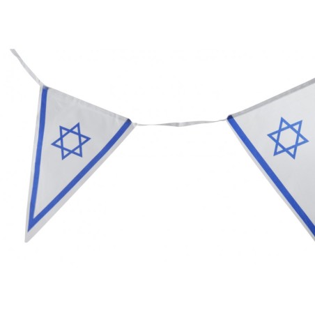 Banner Stringed Chain of 24 Israel Flags | Israel Flag
