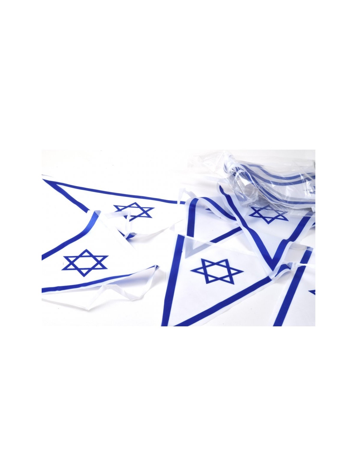 Banner Stringed Chain of 24 Israel Flags | Israel Flag