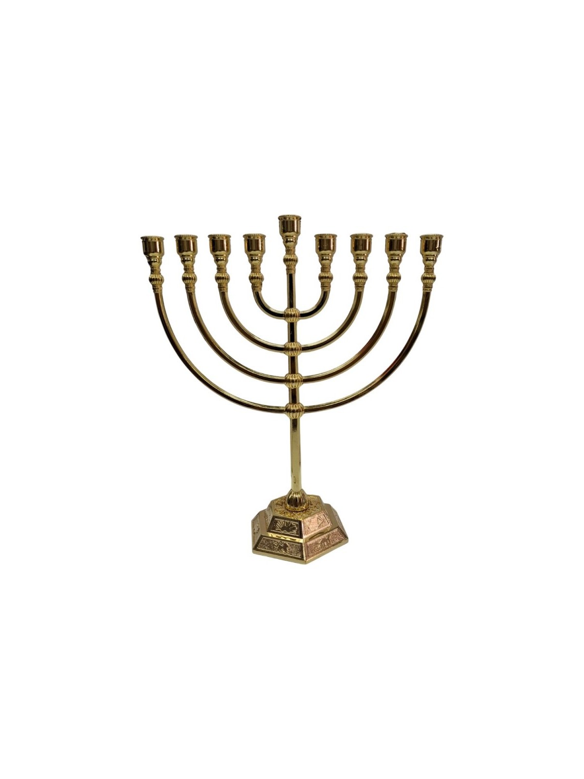 Classic Gold Color Chanukah Menorah | Hanukkah Menorah