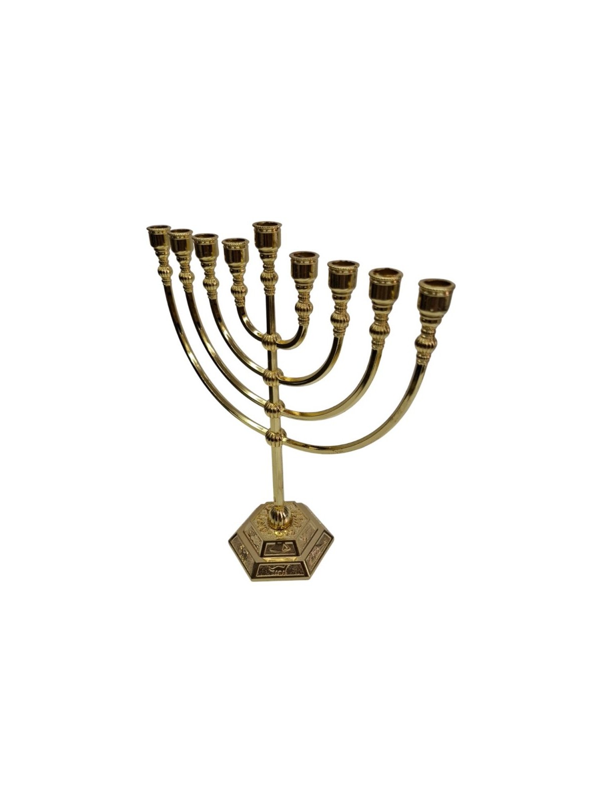 Classic Gold Color Chanukah Menorah | Hanukkah Menorah