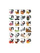 Colorful Stickers for Children Alef Bet and... | Purim Music and Gifts