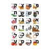 Colorful Stickers for Children Alef Bet and... | Purim Music and Gifts