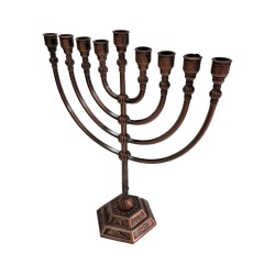 Classic Copper Chanukah Menorah | Hanukkah Menorah