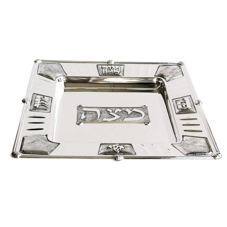 Silver Plated Square Matzah Tray %96 Deco... | Jewish Gift from Israel
