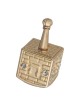 Gold Finish Metal Chanukah Dreidel with Nes Gadol Haya P... | Dreidels