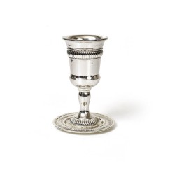 Silver Plated Kiddush Cup on Stem with Ma... | Jewish Gift from Israel