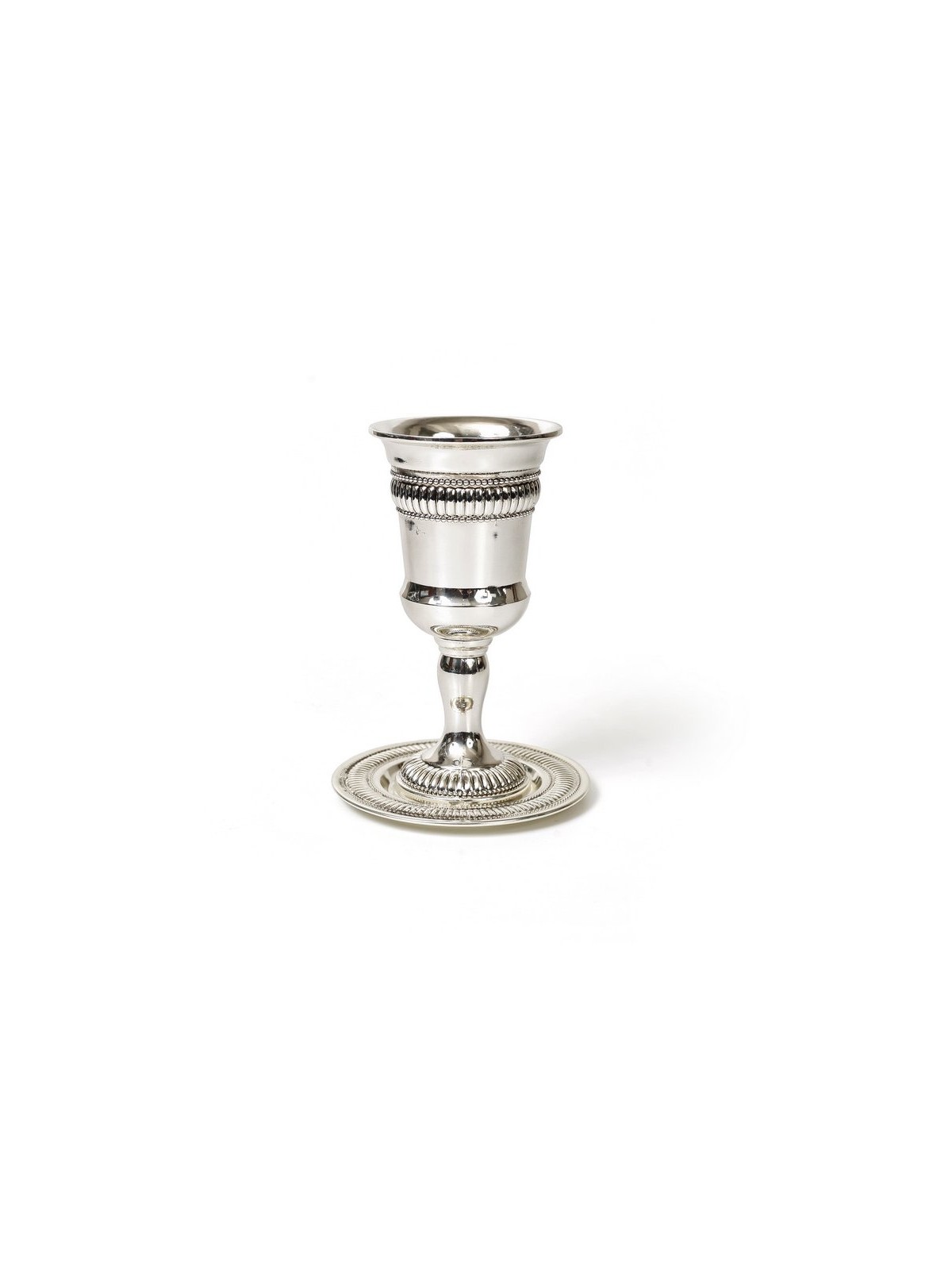 Silver Plated Kiddush Cup on Stem with Ma... | Jewish Gift from Israel
