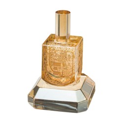 Gold Crystal Dreidel on Glass Base %96 Nes Gadol Hayah Poh | Dreidels