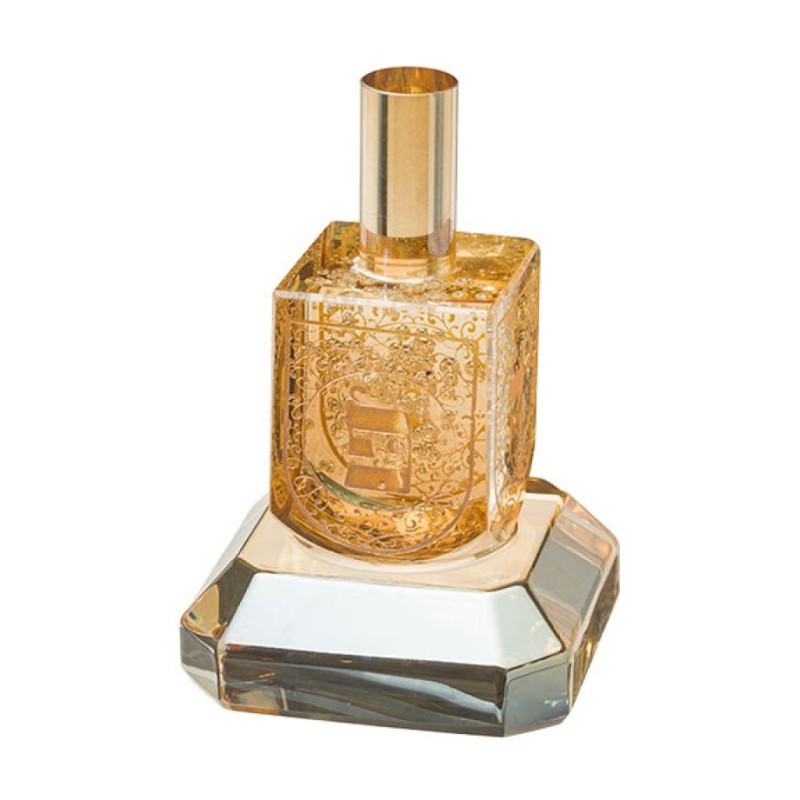 Gold Crystal Dreidel on Glass Base %96 Nes Gadol Hayah Poh | Dreidels