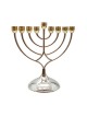 Silver and Gold Chanukah Menorah Curved Branches... | Hanukkah Menorah