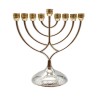 Silver and Gold Chanukah Menorah Curved Branches... | Hanukkah Menorah