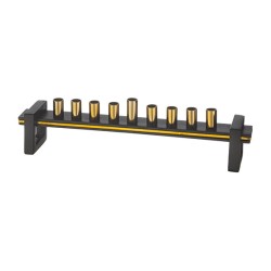 Two Tone Gold and Black Chanukah Menorah for Can... | Hanukkah Menorah