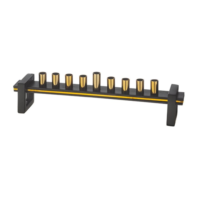 Two Tone Gold and Black Chanukah Menorah for Can... | Hanukkah Menorah