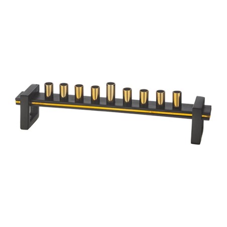 Two Tone Gold and Black Chanukah Menorah for Can... | Hanukkah Menorah
