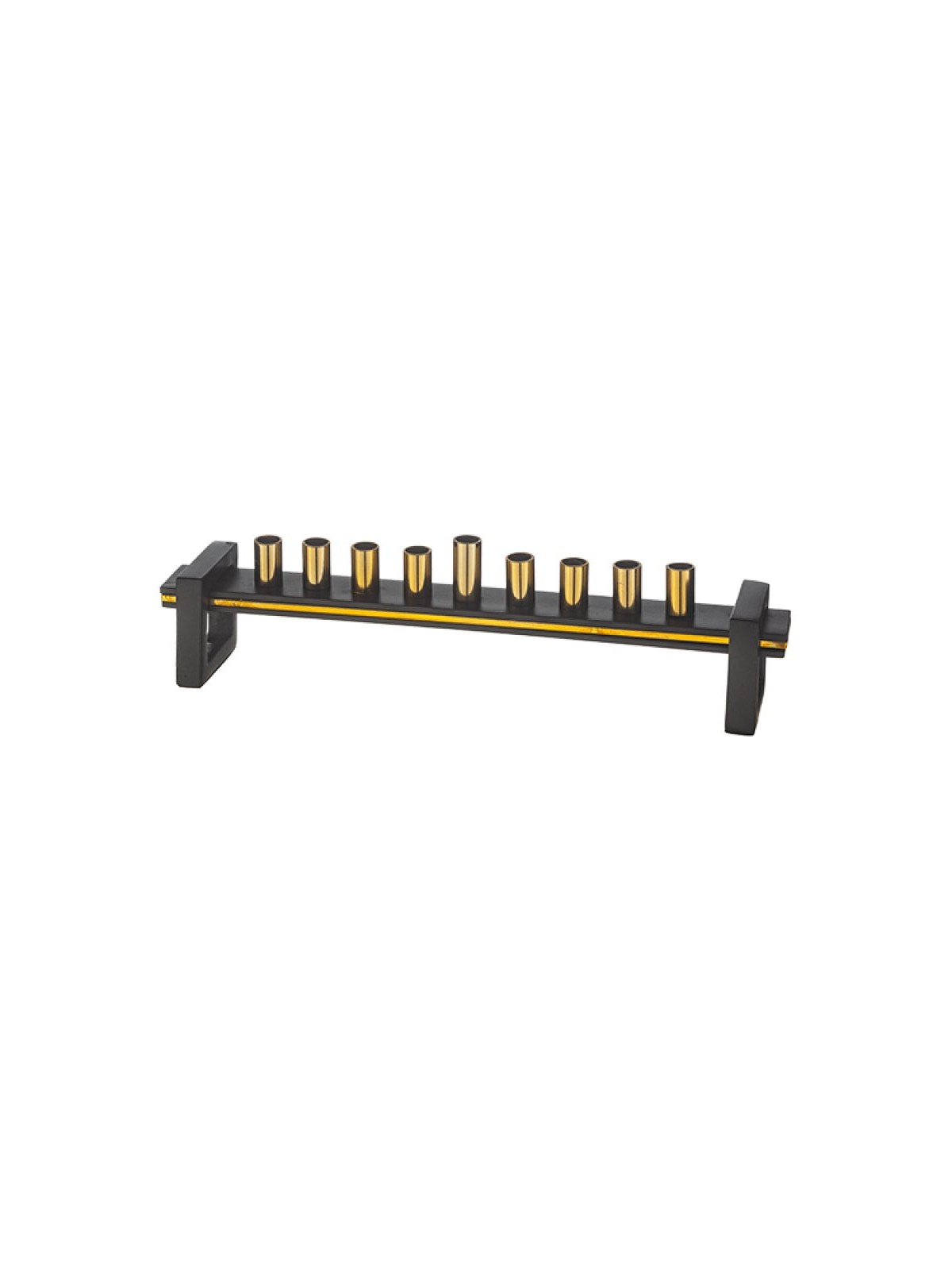 Two Tone Gold and Black Chanukah Menorah for Can... | Hanukkah Menorah