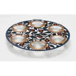 Dorit Judaica Laser Cut Seder Plate Colorful Pomegra... | Seder Plates