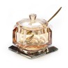 Golden Amber Glass Rosh Hashanah honey ja... | Jewish Gift from Israel