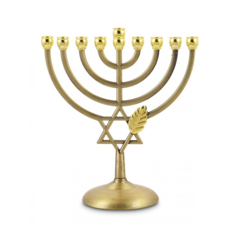 Copper Color Chanukah Menorah Star of David and ... | Hanukkah Menorah