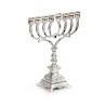 Decorative Classic Style Chanukah Menorah Silver... | Hanukkah Menorah