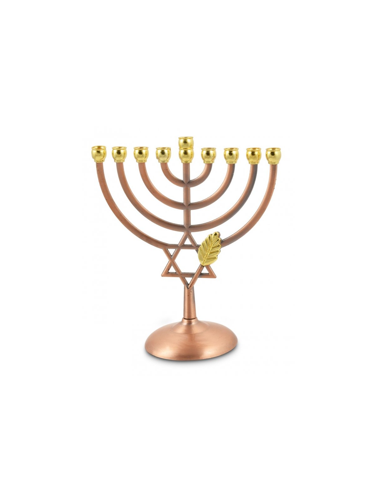 Bronze Color Chanukah Menorah with Star of David... | Hanukkah Menorah