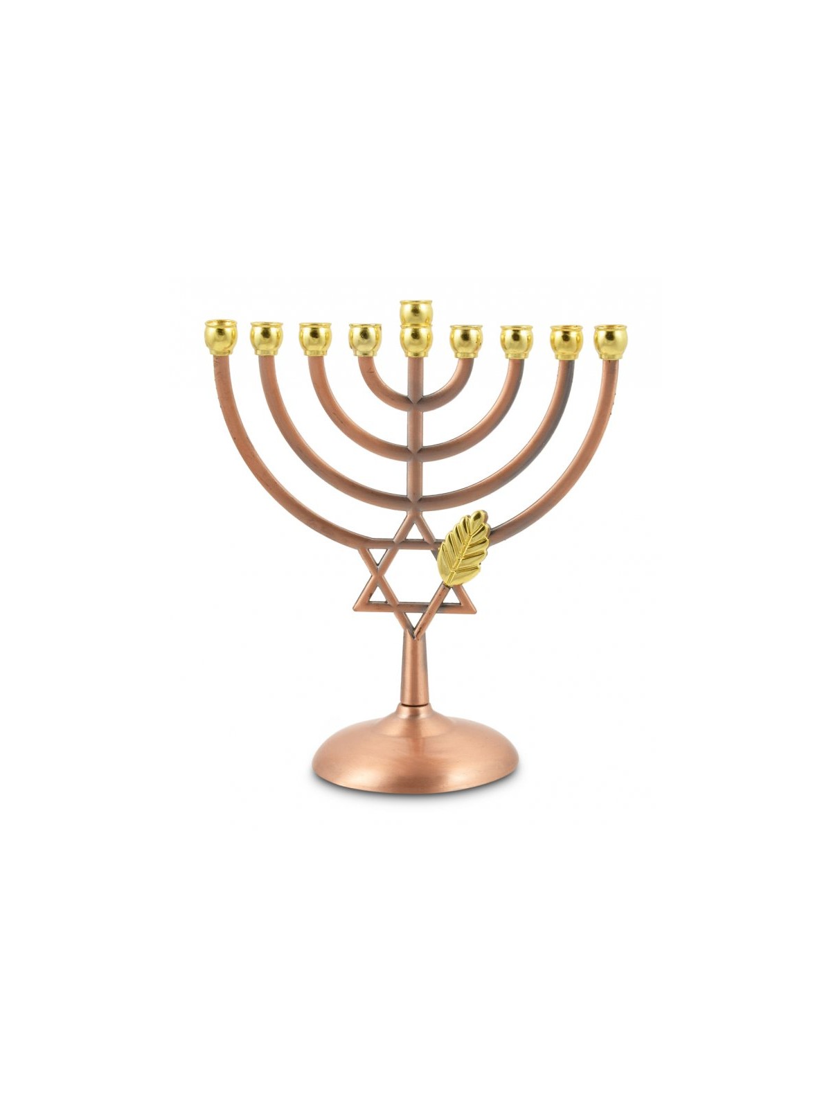 Bronze Color Chanukah Menorah with Star of David... | Hanukkah Menorah