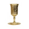 Cup of Elijah on Stem with Tray Gold Nickel Plated J... | Kiddush Cups