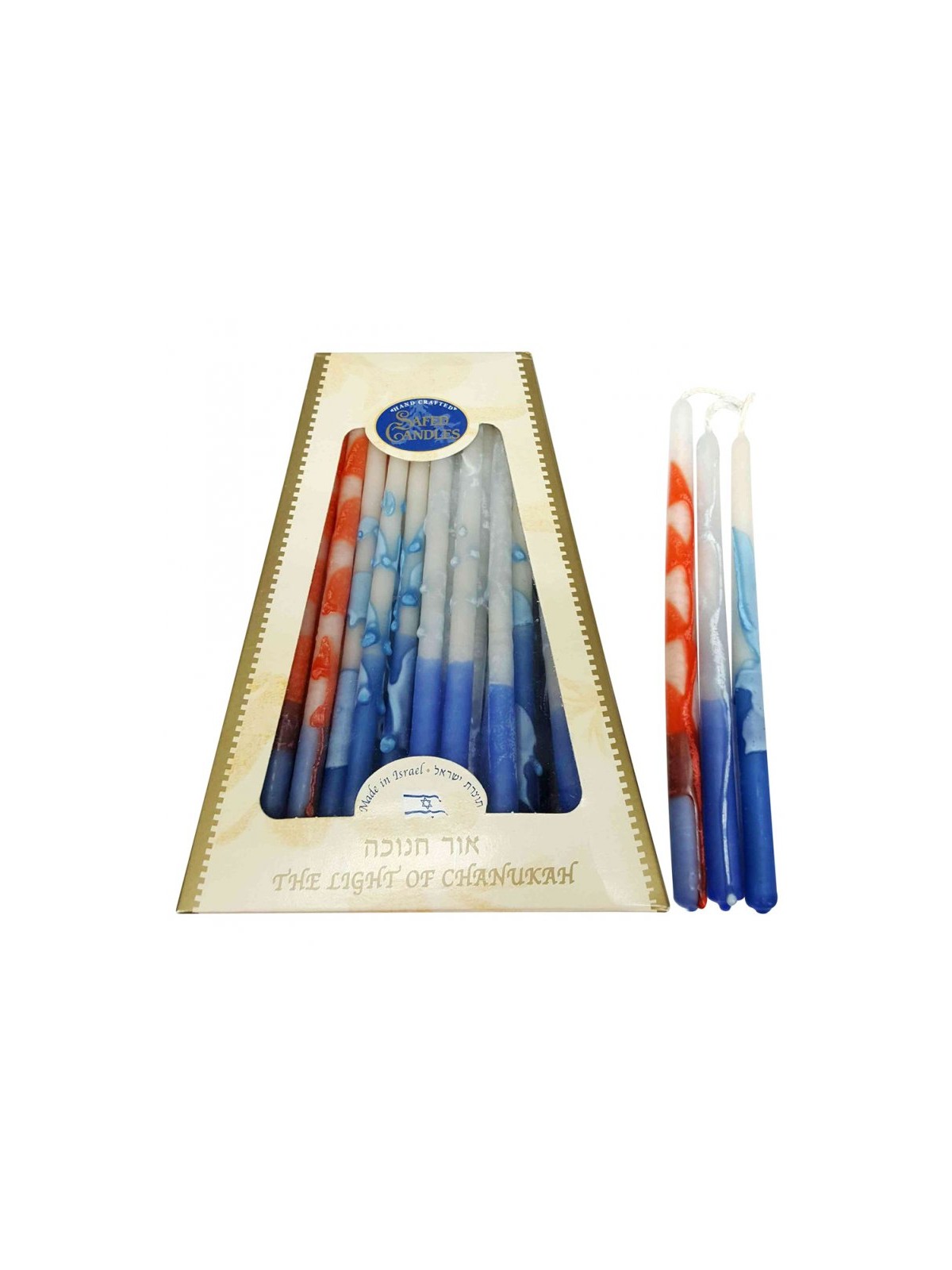 Handmade Dripless Decorative Hanukkah Candles Colorful | Oil & Candles