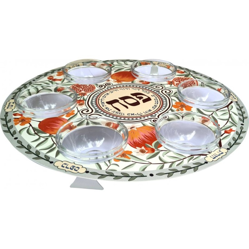 Dorit Judaica Seder Plate with Glass Bowls Colorful ... | Seder Plates