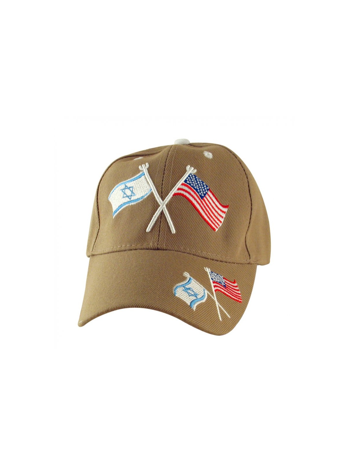Israel US Flag Tan Baseball Cap | Israeli Caps