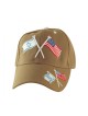 Israel US Flag Tan Baseball Cap | Israeli Caps