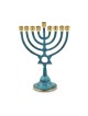 Patina and Gold Chanukah Menorah with Star of Da... | Hanukkah Menorah