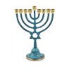 Patina and Gold Chanukah Menorah with Star of Da... | Hanukkah Menorah