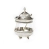 Raised Silver Honey Dish with Lid and Spo... | Jewish Gift from Israel