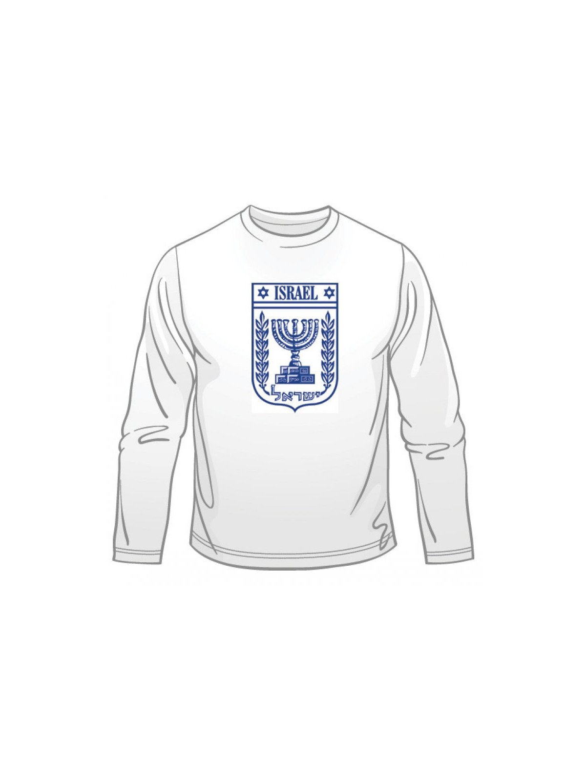 State of Israel Symbol Long Sleeved T Shirt | Israel T-Shirts