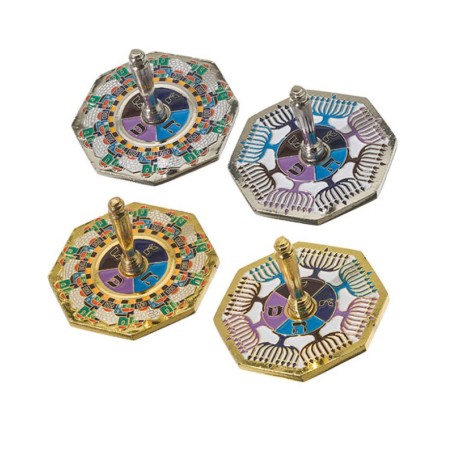 Colorful Metal Dreidel Nun Gimmel Hay and Pay Assorted D... | Dreidels